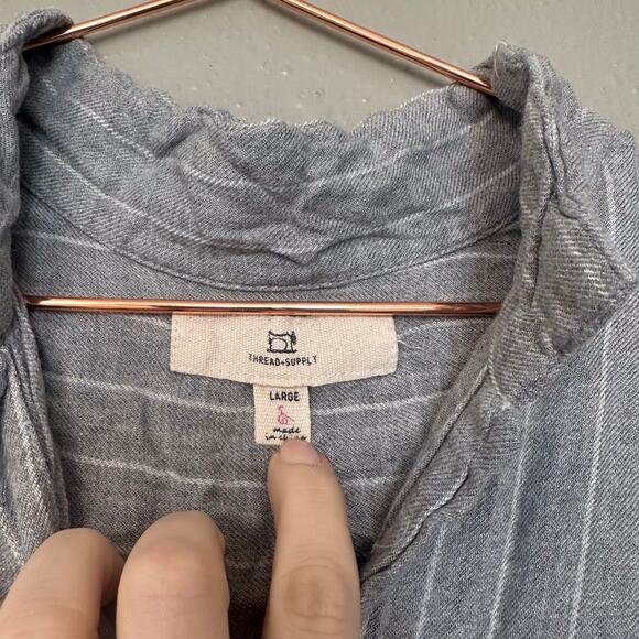 Thread & Supply button down striped soft top size large - Picture 3 of 6